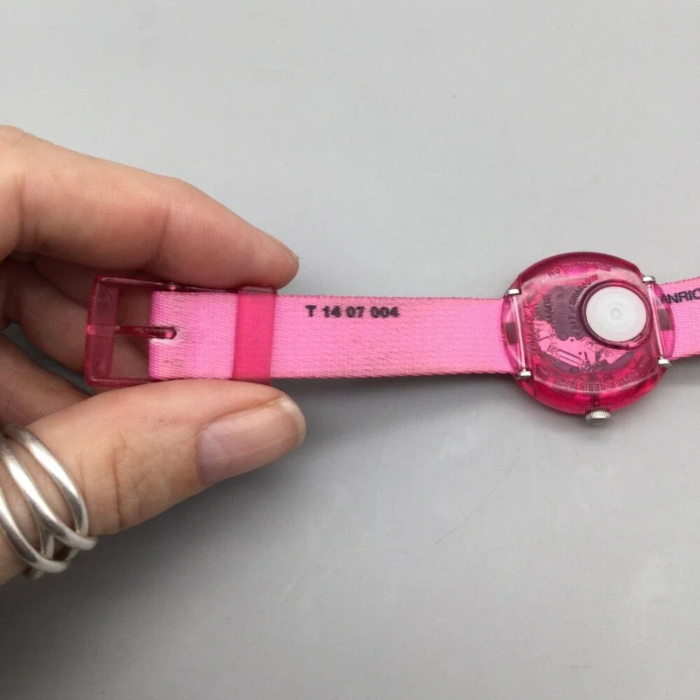 Flik Flak Hello Kitty Girls Watch 29mm Pink Dial Fabric Strap Swiss New Battery